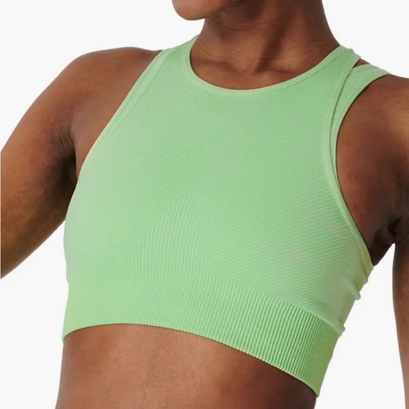 NWT Sweaty Betty Salix Green Illusion Seamless Sports Bra - Picture 1 of 10